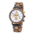 Waidzeit Chronograph GIN White Gold wooden strap Men